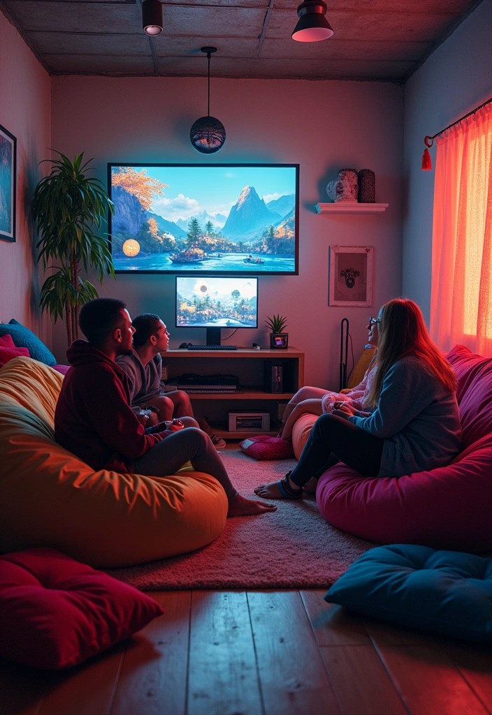 15 Ergonomic Gaming Room Ideas for Maximum Comfort and Health - 14. Community Gaming Space