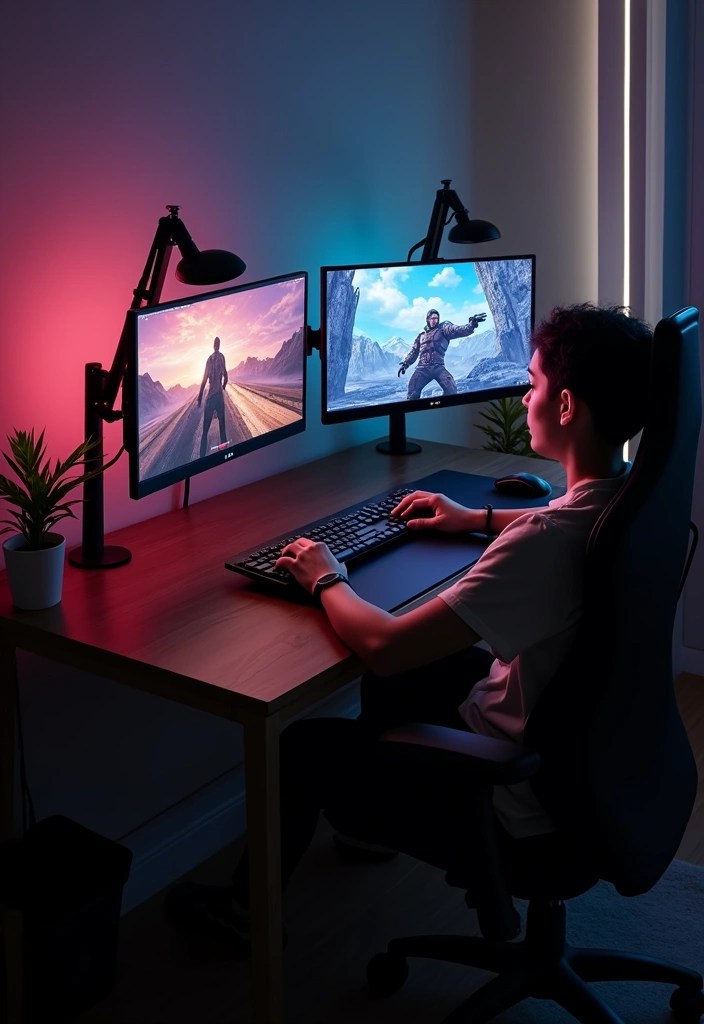 15 Ergonomic Gaming Room Ideas for Maximum Comfort and Health - 3. Proper Monitor Placement