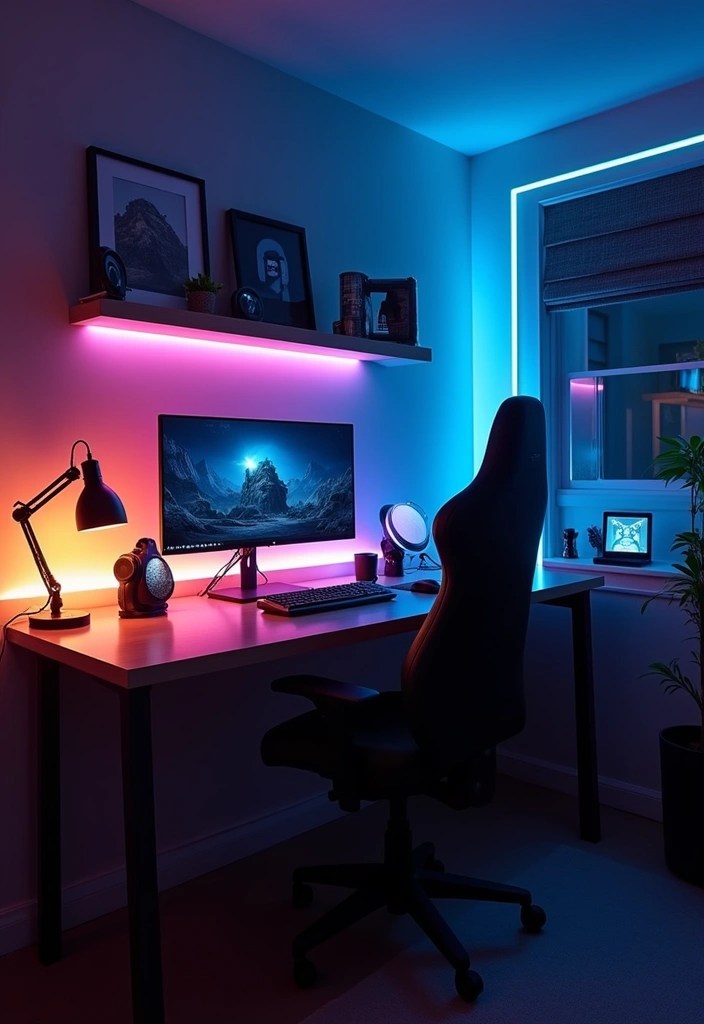 15 Ergonomic Gaming Room Ideas for Maximum Comfort and Health - 4. Soft Lighting Options