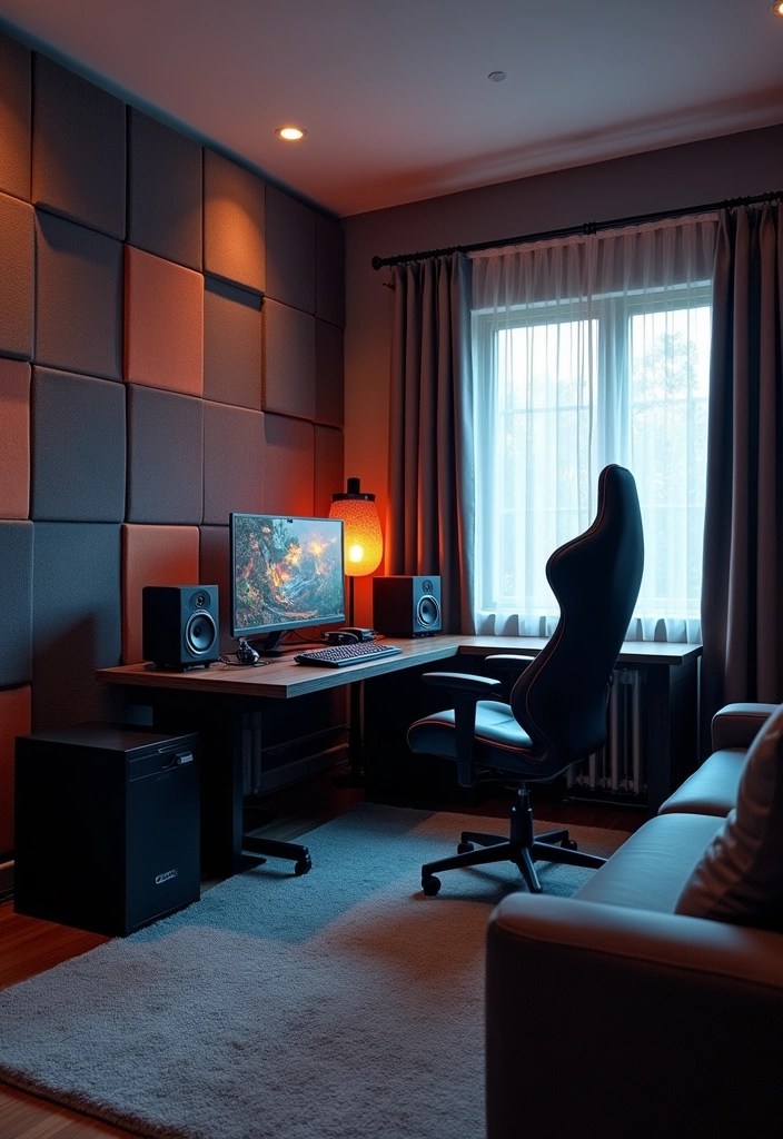 15 Ergonomic Gaming Room Ideas for Maximum Comfort and Health - 6. Soundproofing Solutions