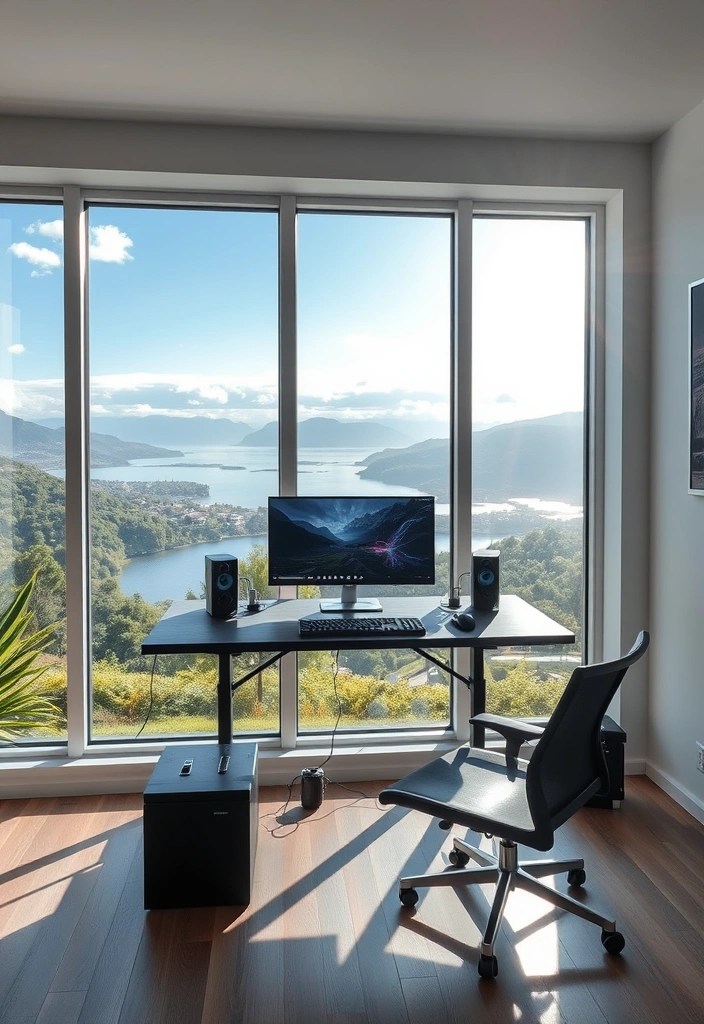 20 Genius Gaming Desk Ideas That Will Transform Your Play Space! - 15. Gaming Desk with a View
