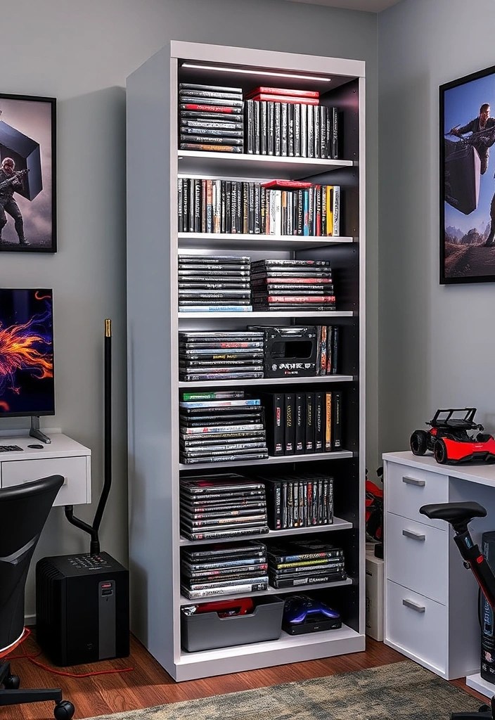 48 Killer Gaming Room Gifts For Loved Ones - 12. Game Storage Tower