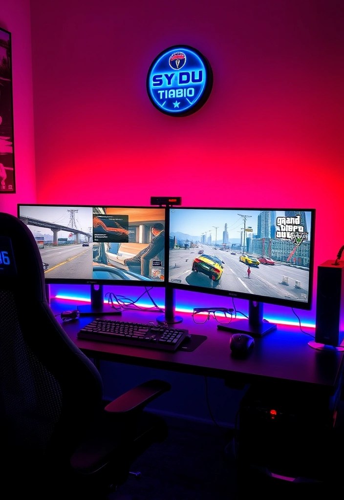 Bring Los Santos Home: How to Craft the Ultimate Grand Theft Auto Gaming Room! - 7. Set Up a Multi-Monitor Display