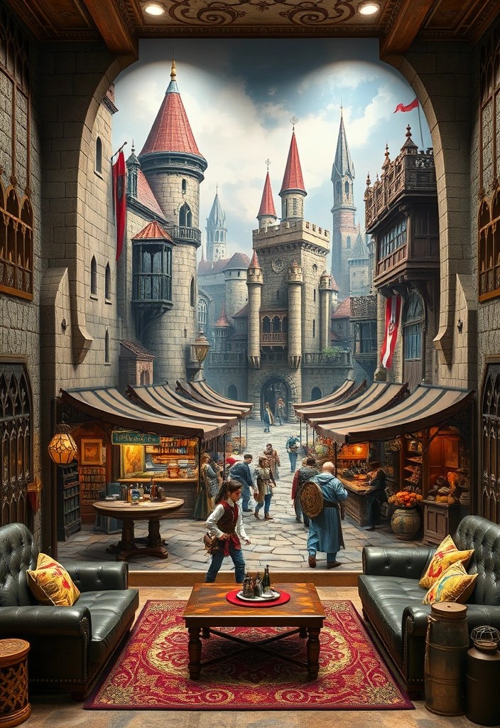 Dive into Fantasy: Design a Themed Baldur's Gate 3 Gaming Room That Stuns! - 1. Enchanted Wall Murals