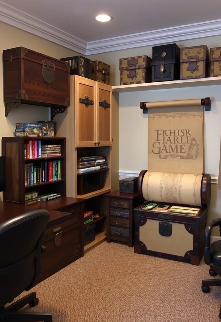 Dive into Fantasy: Design a Themed Baldur's Gate 3 Gaming Room That Stuns! - 14. Custom Game Storage Solutions
