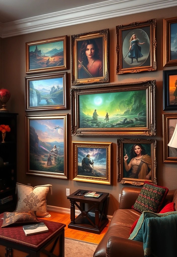 Dive into Fantasy: Design a Themed Baldur's Gate 3 Gaming Room That Stuns! - 9. Fantasy Artwork and Prints