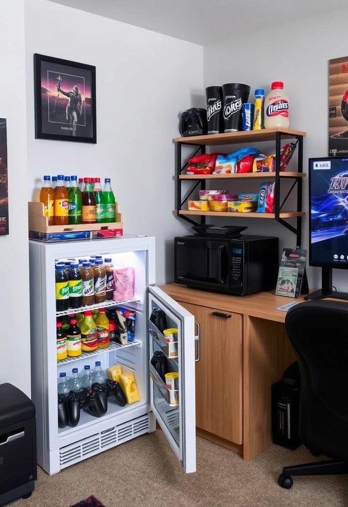 DIY Gaming Room Makeover: A Step-by-Step Guide - 12. Incorporate a Snack Station