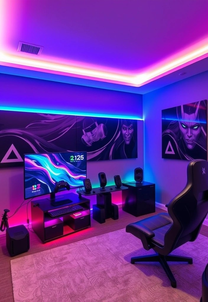 How to Design a Cyberpunk-Inspired Gaming Room - 12. Smart Home Integration