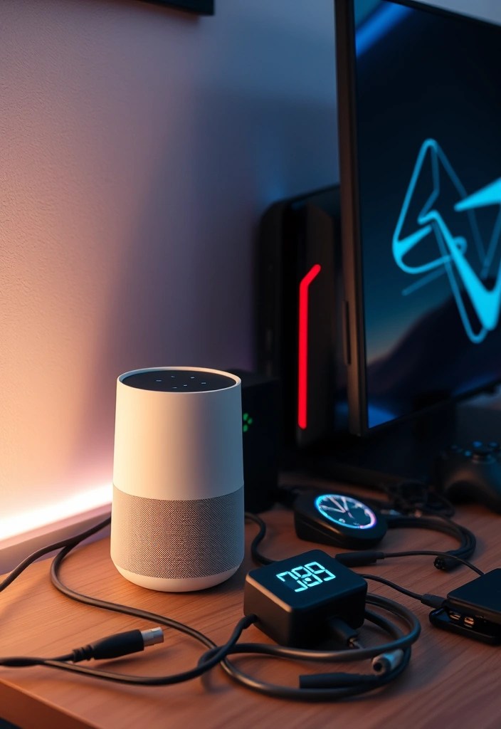 How to Design a Cyberpunk-Inspired Gaming Room - 4. Tech-Savvy Accessories