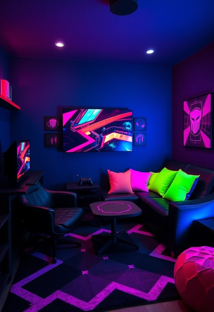 How to Design a Cyberpunk-Inspired Gaming Room - 5. Color Palette Selection