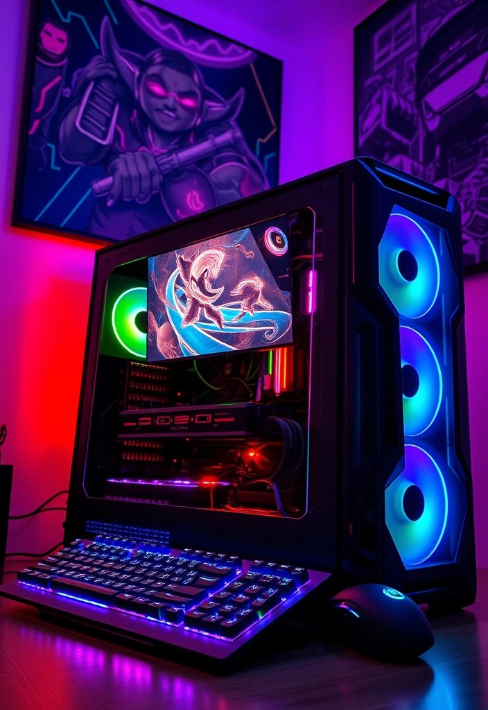 How to Design a Cyberpunk-Inspired Gaming Room - 6. Themed Gaming Setup