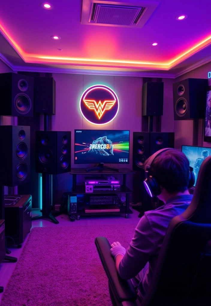 How to Design a Cyberpunk-Inspired Gaming Room - 8. Soundscapes and Ambiance