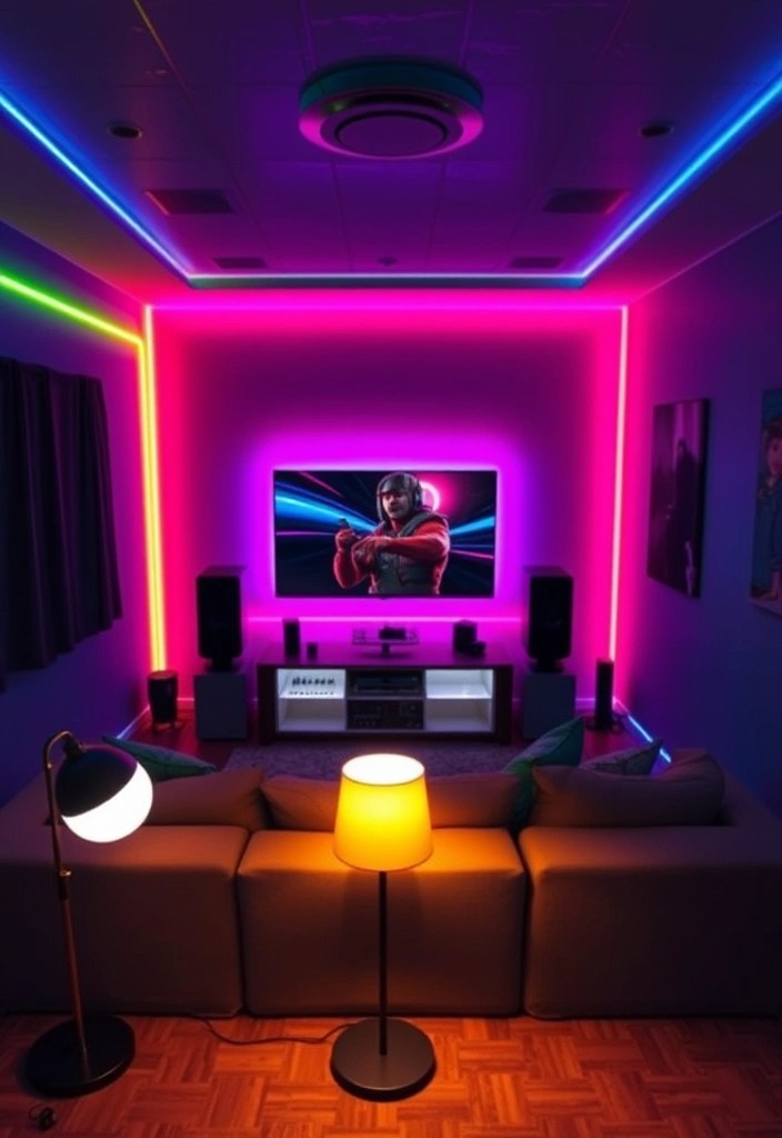 How to Turn Your Basement Into the Ultimate Gaming Den - 3. Optimize Lighting