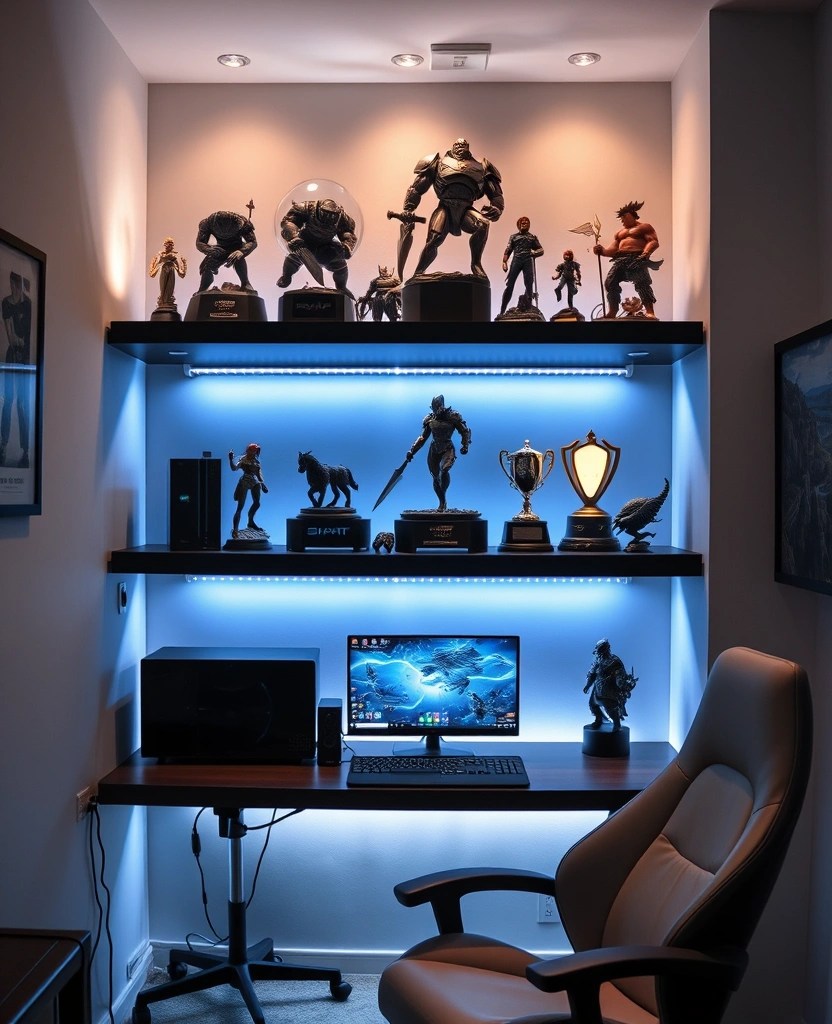 How to Use LED Strips to Enhance Your Gaming Room - Under-Shelf LED Lighting for a Floating Effect