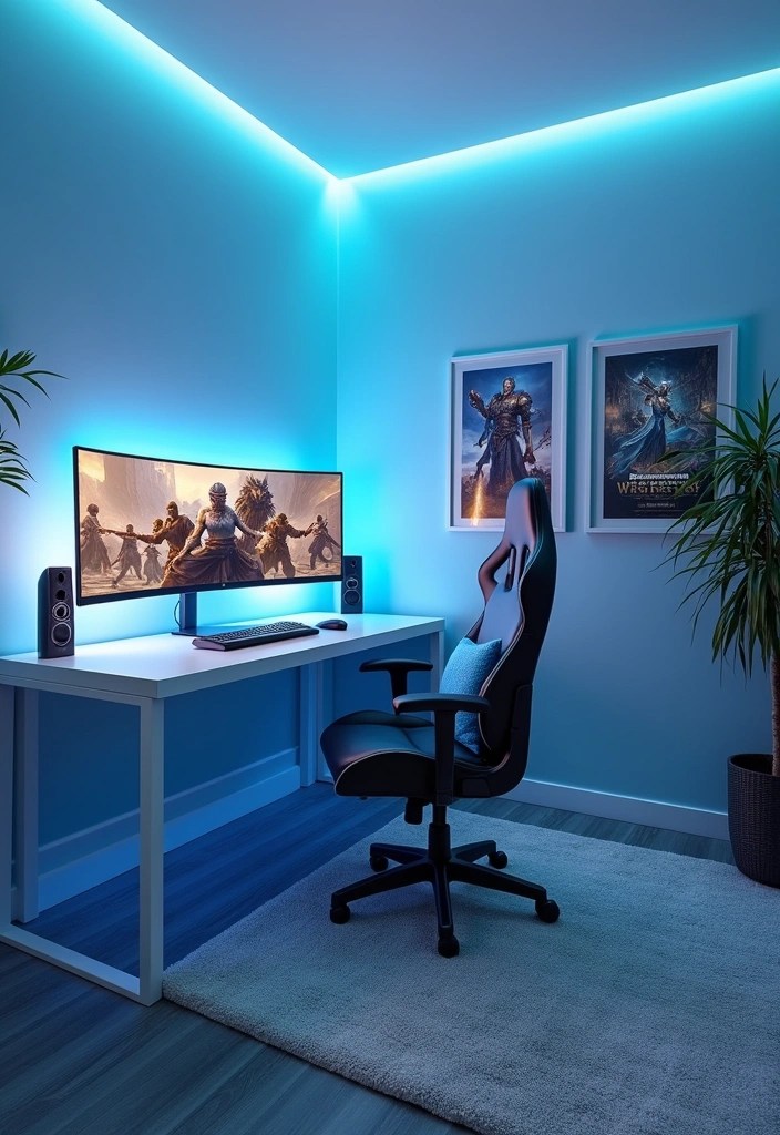 The Science of Color Psychology in Gaming Room Design - 1. Calming Blues for Focus and Concentration