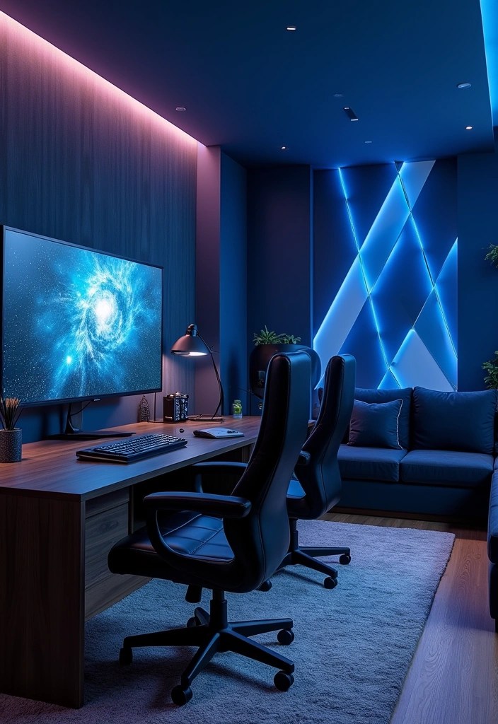 The Science of Color Psychology in Gaming Room Design - 10. Accent Walls for a Focal Point