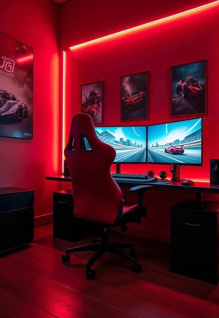 The Science of Color Psychology in Gaming Room Design - 2. Energizing Reds for Competitive Edge