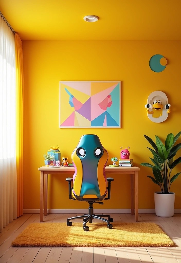 The Science of Color Psychology in Gaming Room Design - 4. Playful Yellows for Creativity and Optimism