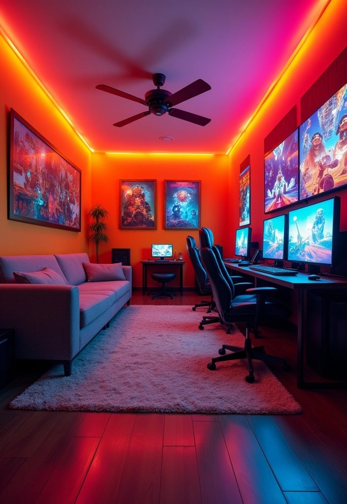 The Science of Color Psychology in Gaming Room Design - 6. Invigorating Oranges for Sociable Spaces