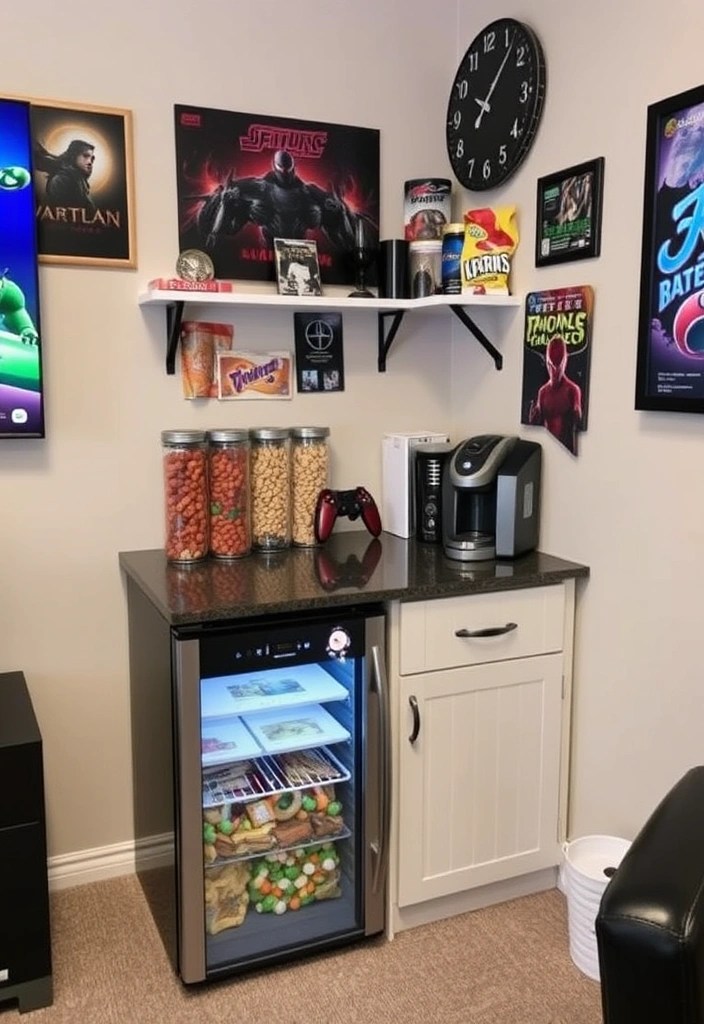 Unlock the Secrets: How to Design the Ultimate Home Gaming Room on Any Budget! - 12. Set Up a Snack Station