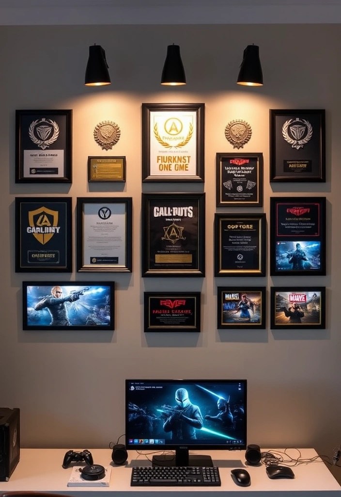 Unlock the Secrets: How to Design the Ultimate Home Gaming Room on Any Budget! - 9. Create a Wall of Fame