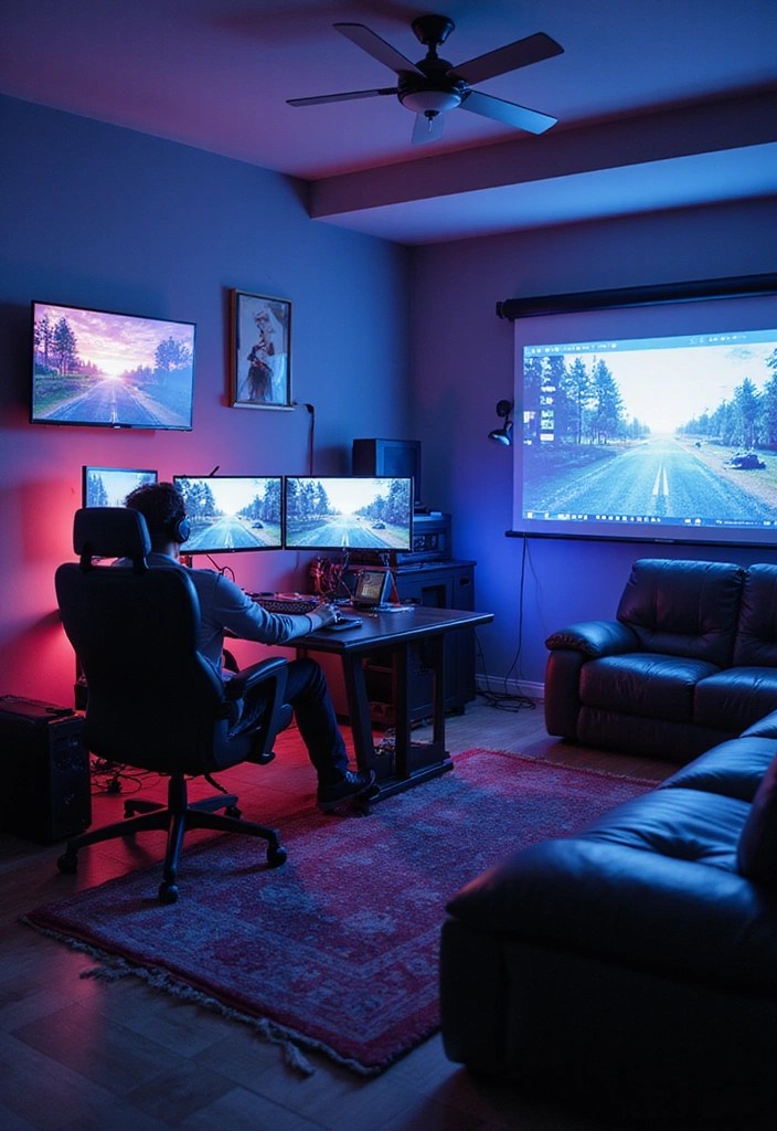 12 Gaming Room Aesthetic Ideas: Retro, Futuristic & More! - 11. Tech-Savvy Sanctuary
