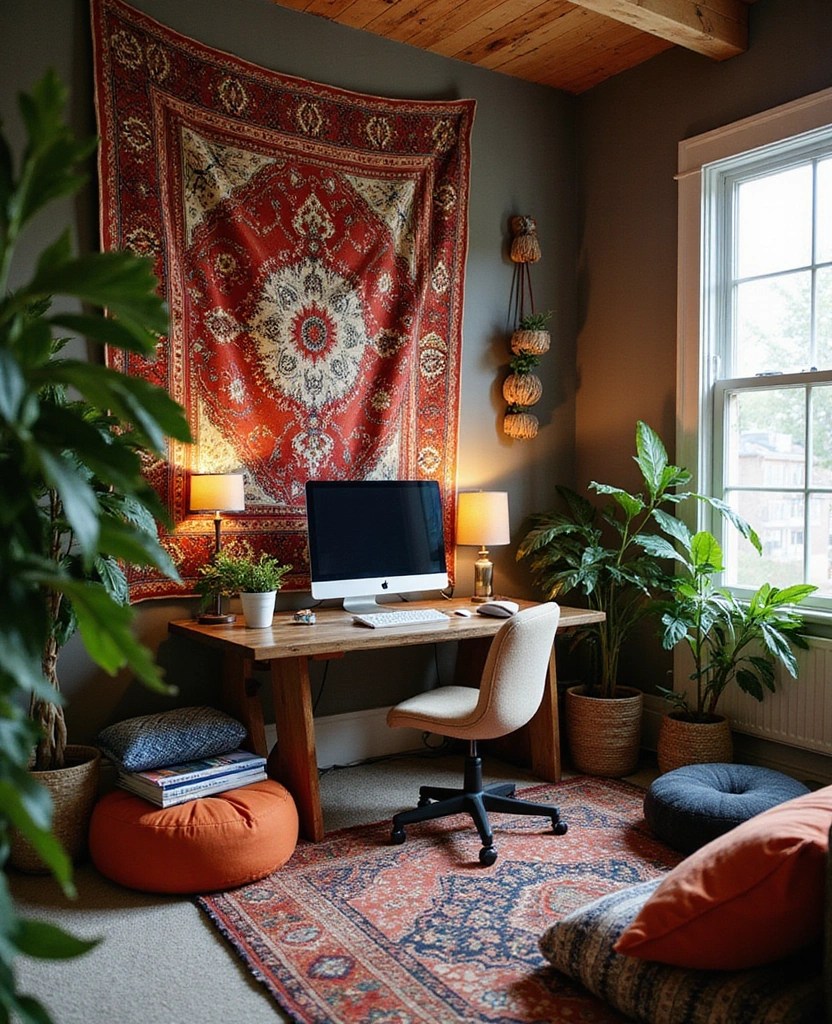 12 Gaming Room Aesthetic Ideas: Retro, Futuristic & More! - 12. Bohemian Vibes