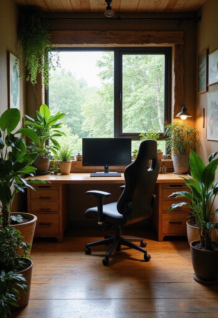 12 Gaming Room Aesthetic Ideas: Retro, Futuristic & More! - 6. Nature-Inspired Retreat