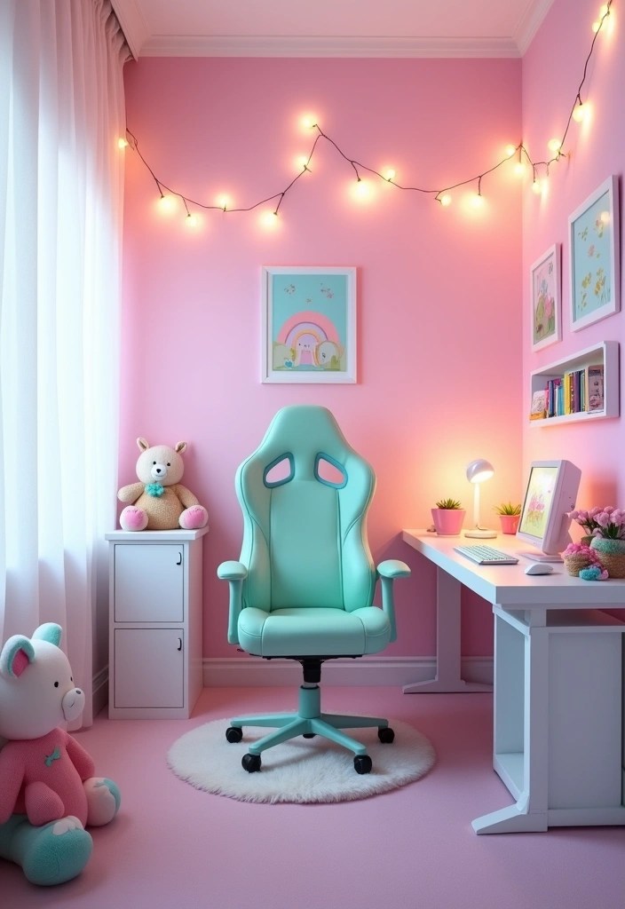 15 Aesthetic Gaming Room Themes for Teenage Girls (Wait Until You See #9!) - 1. Pastel Dreamland