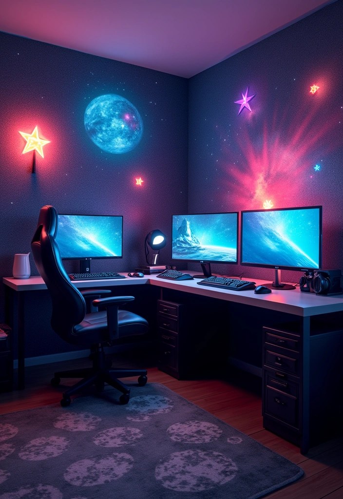 15 Aesthetic Gaming Room Themes for Teenage Girls (Wait Until You See #9!) - 8. Space Odyssey