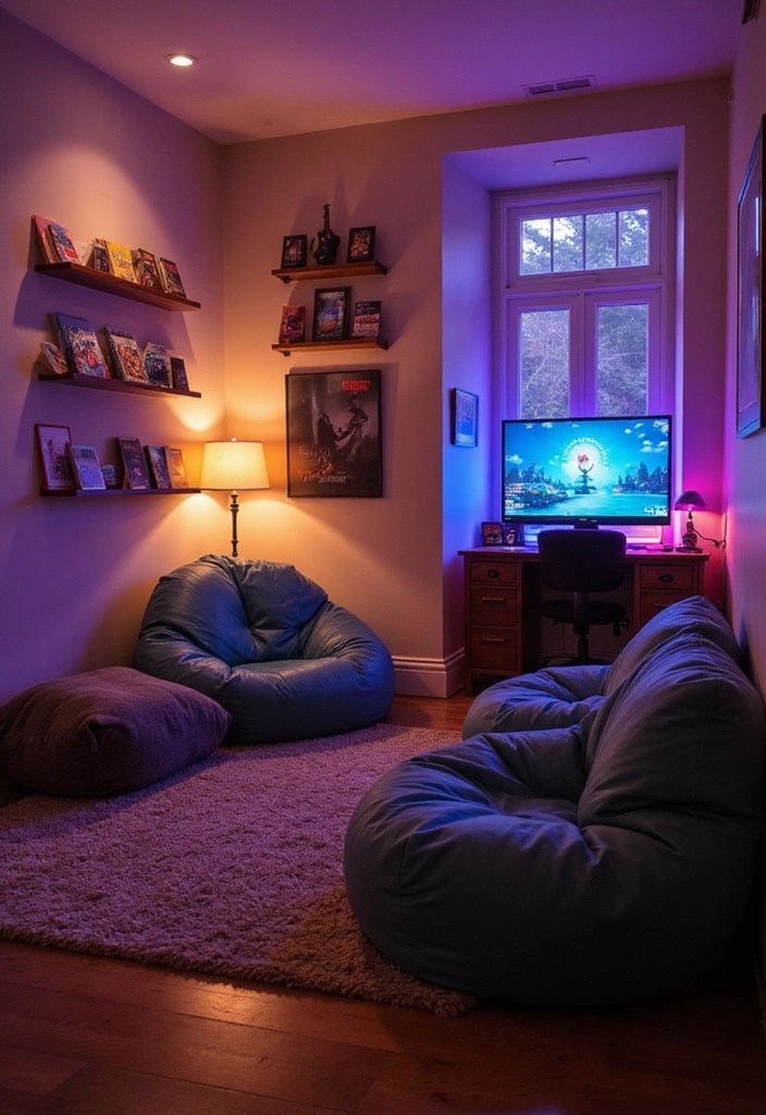 15 Gaming Room Inspirations for Teenage Girls - 14. Cozy Nook Gaming Corner