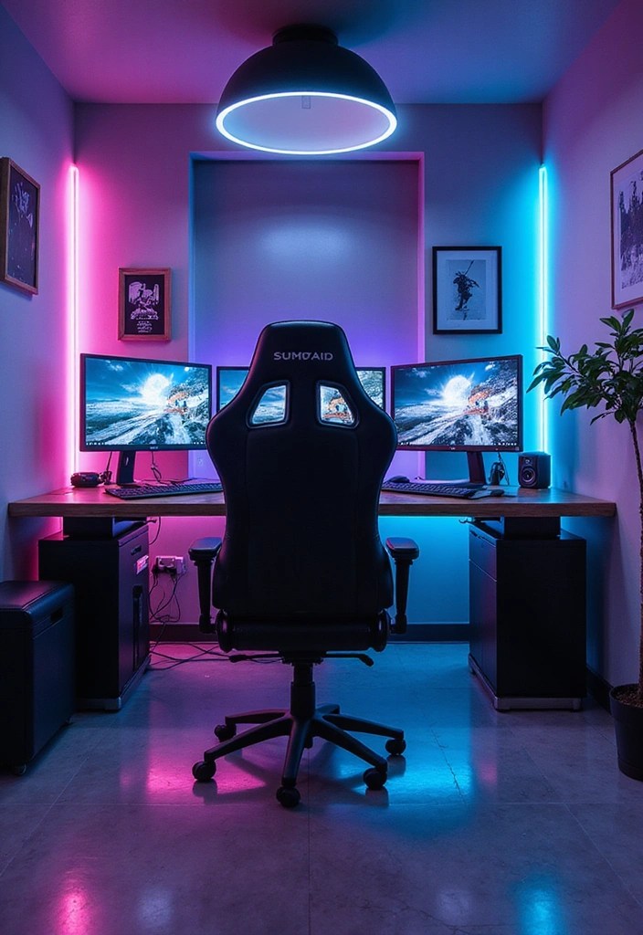 15 Gaming Room Inspirations for Teenage Girls - 6. Futuristic Tech Haven