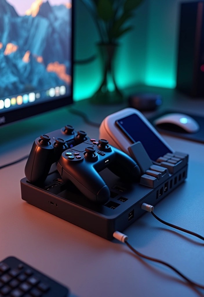 Create a Tech-Savvy Gaming Room for Your Teenage Boy That Will Blow His Mind! - 13. Tech Accessories Charging Station