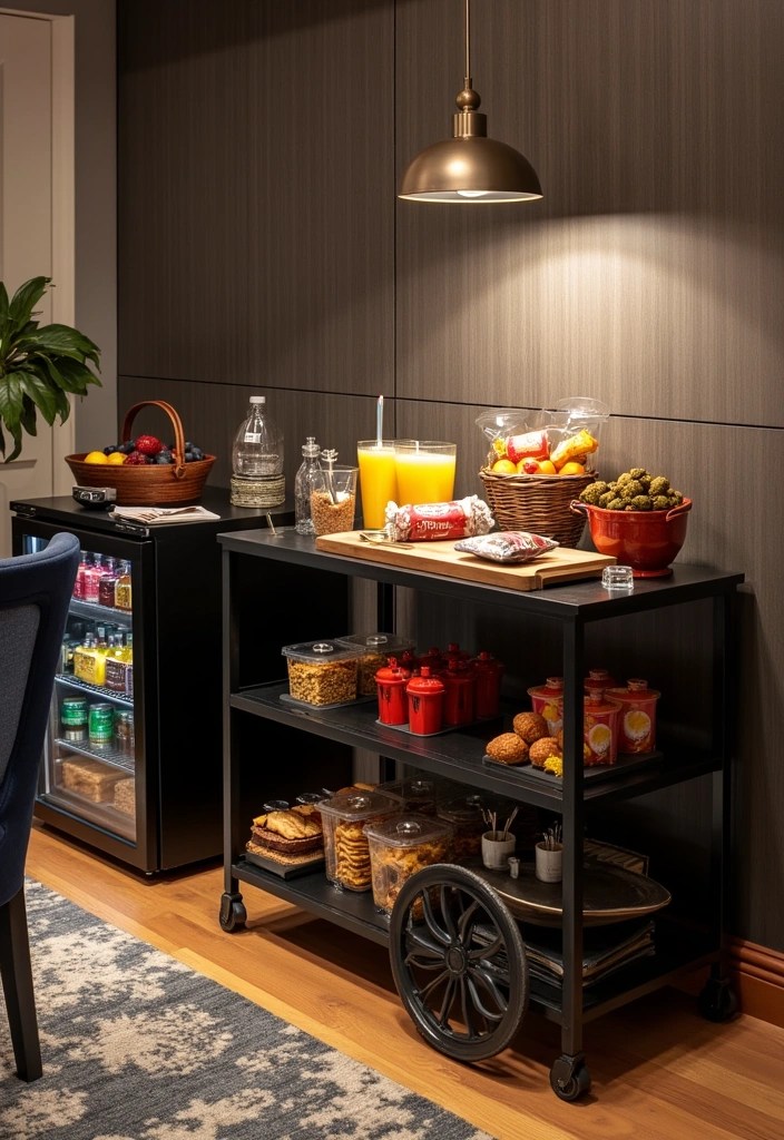 Create a Tech-Savvy Gaming Room for Your Teenage Boy That Will Blow His Mind! - 14. Gaming Snacks Station