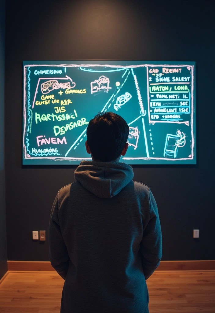 Create a Tech-Savvy Gaming Room for Your Teenage Boy That Will Blow His Mind! - 15. Interactive Gaming Wall