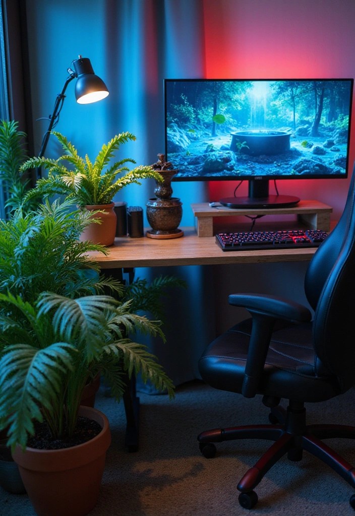 Gaming Room Feng Shui: Arranging Your Setup for Good Energy - Incorporating Natural Elements