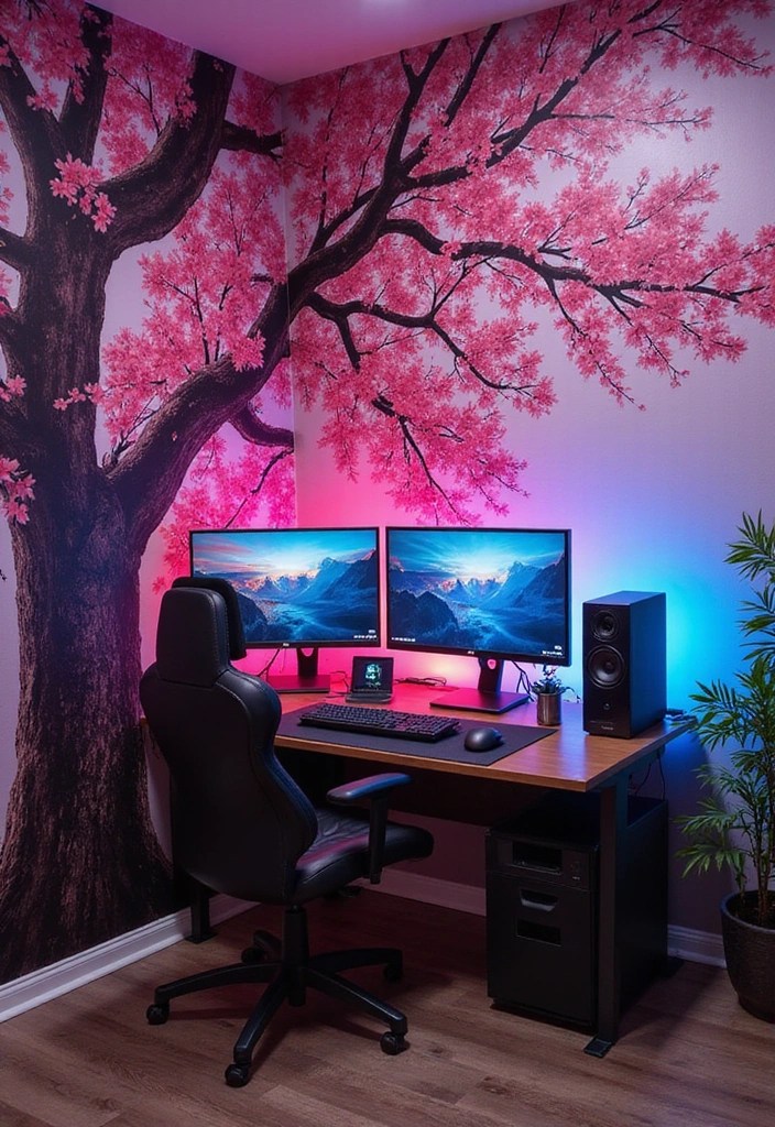 How to Design a Japanese-Inspired Gaming Room - 13. Install a Feature Wall