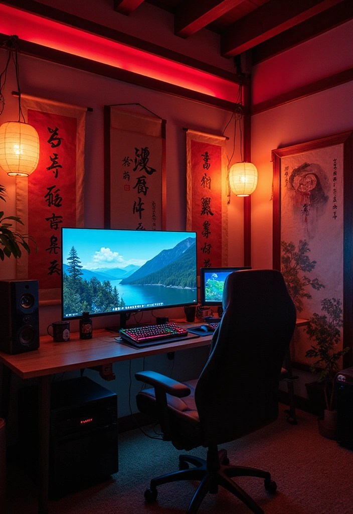 How to Design a Japanese-Inspired Gaming Room - 3. Use Soft Lighting for Atmosphere