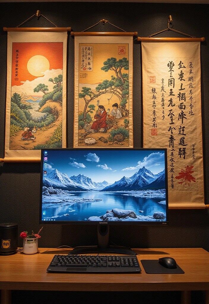How to Design a Japanese-Inspired Gaming Room - 4. Showcase Japanese Art and Decor