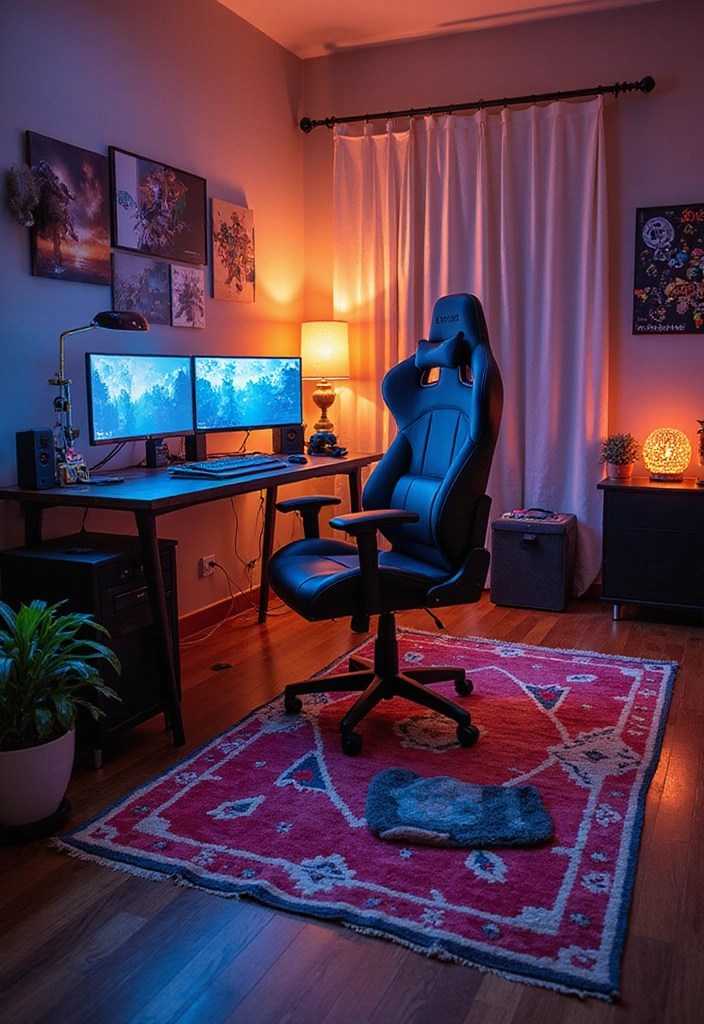 How to Optimize Small Spaces for a Killer Gaming Setup - 12. Use Rugs for Comfort