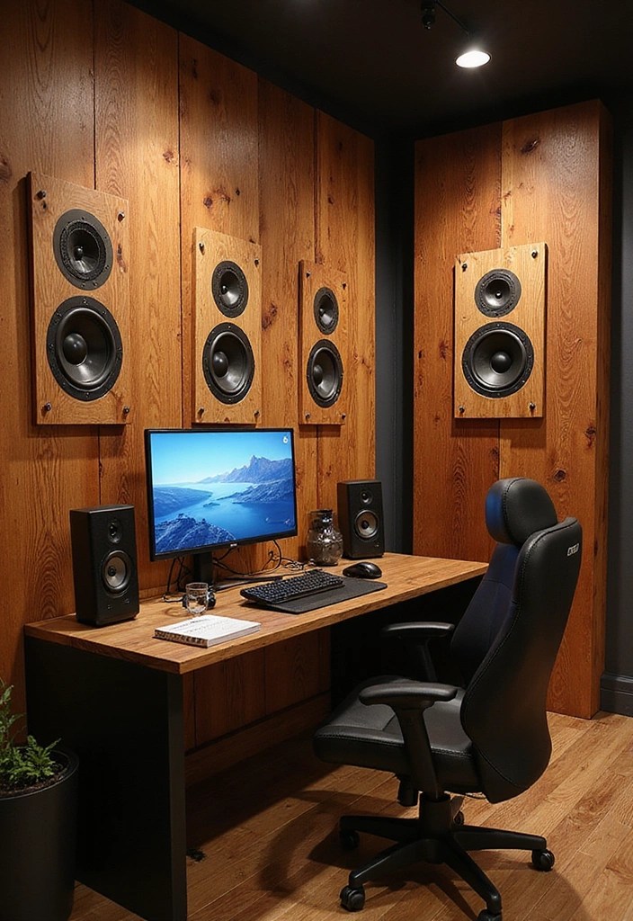 How to Seamlessly Blend Wooden Accents into Your High-Tech Gaming Room – Game On! - 14. Create a Natural Sound Experience