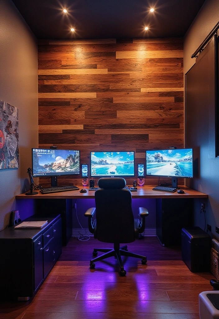 How to Seamlessly Blend Wooden Accents into Your High-Tech Gaming Room – Game On! - 3. Use Wooden Accent Walls