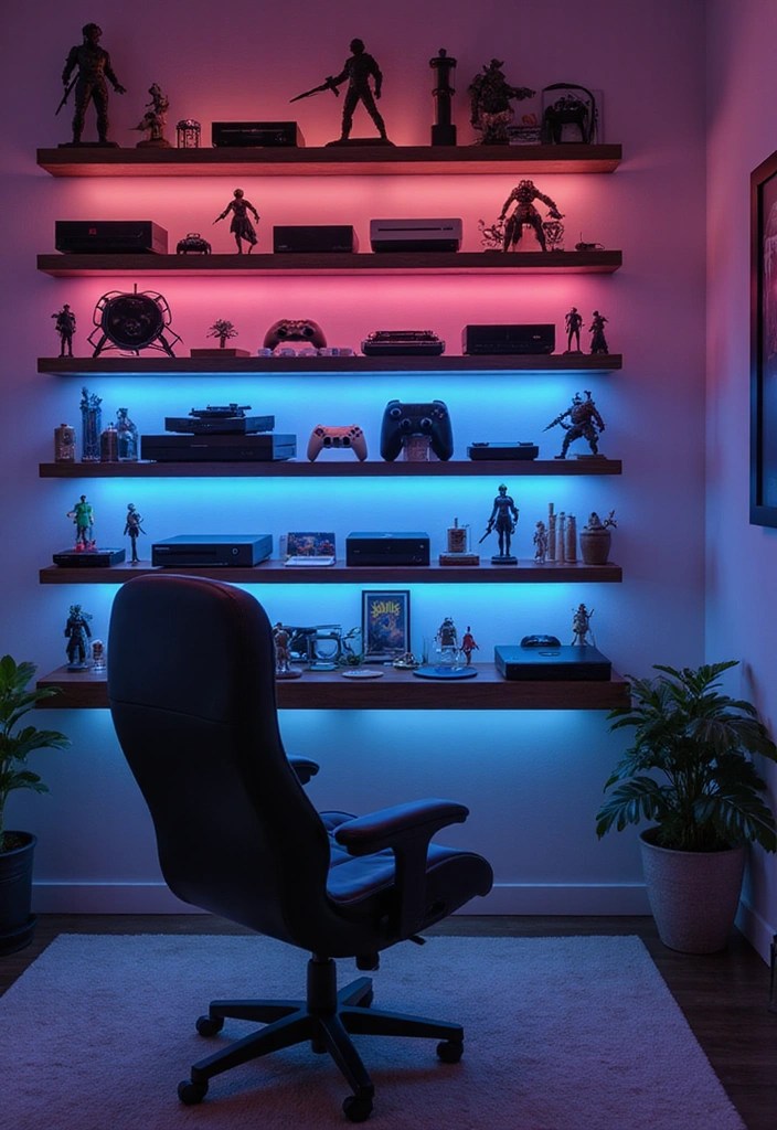 Spring into Gaming: 10 Essential Room Ideas That Transform Your Space! - 8. A Gaming Wall: Create a Focal Point