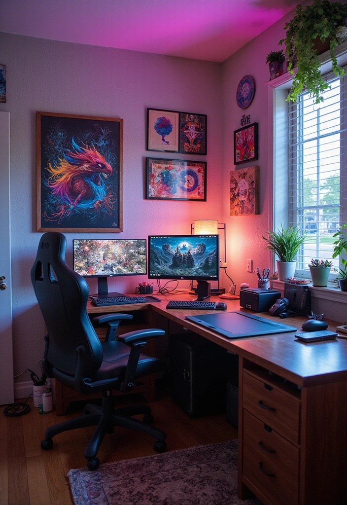 The Best Gaming Room Layouts for Every Type of Gamer! - 8. The Artistic Gamer’s Retreat
