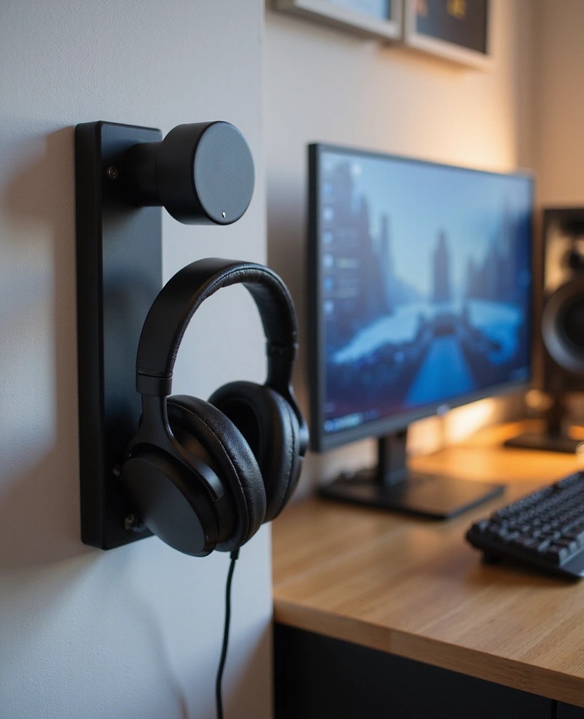 21 Epic DIY Decor Ideas for Your Gaming Room - 10. DIY Headphone Hanger