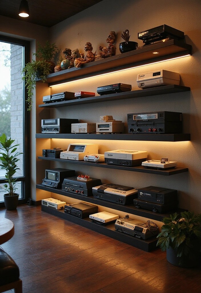 21 Epic DIY Decor Ideas for Your Gaming Room - 12. Vintage Game Console Decor