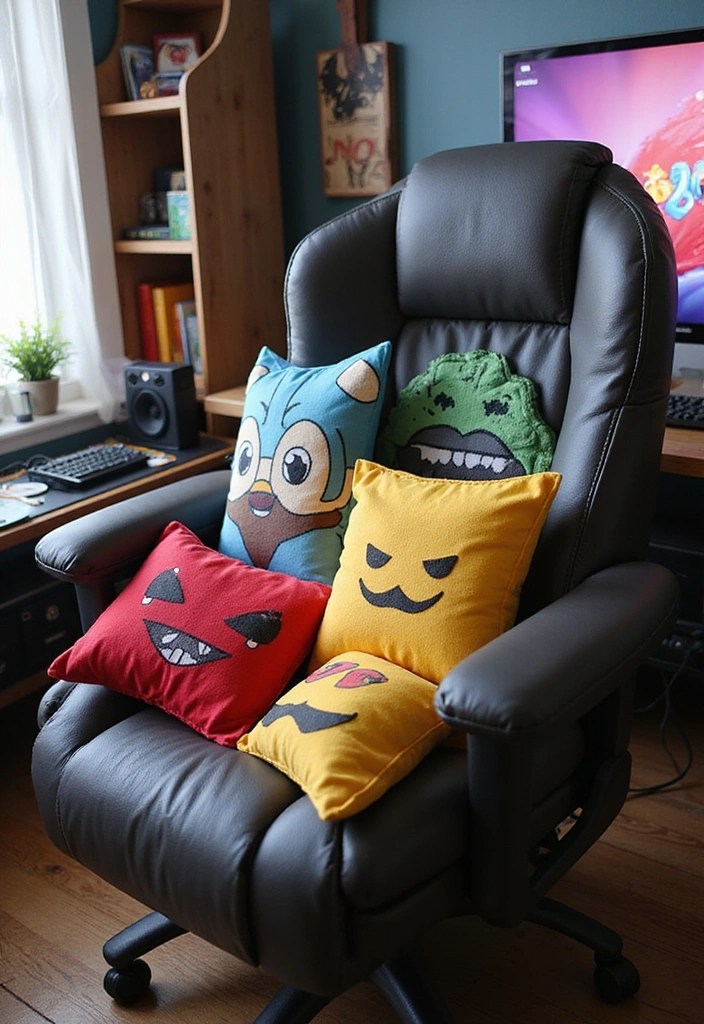 21 Epic DIY Decor Ideas for Your Gaming Room - 16. DIY Game Character Pillows