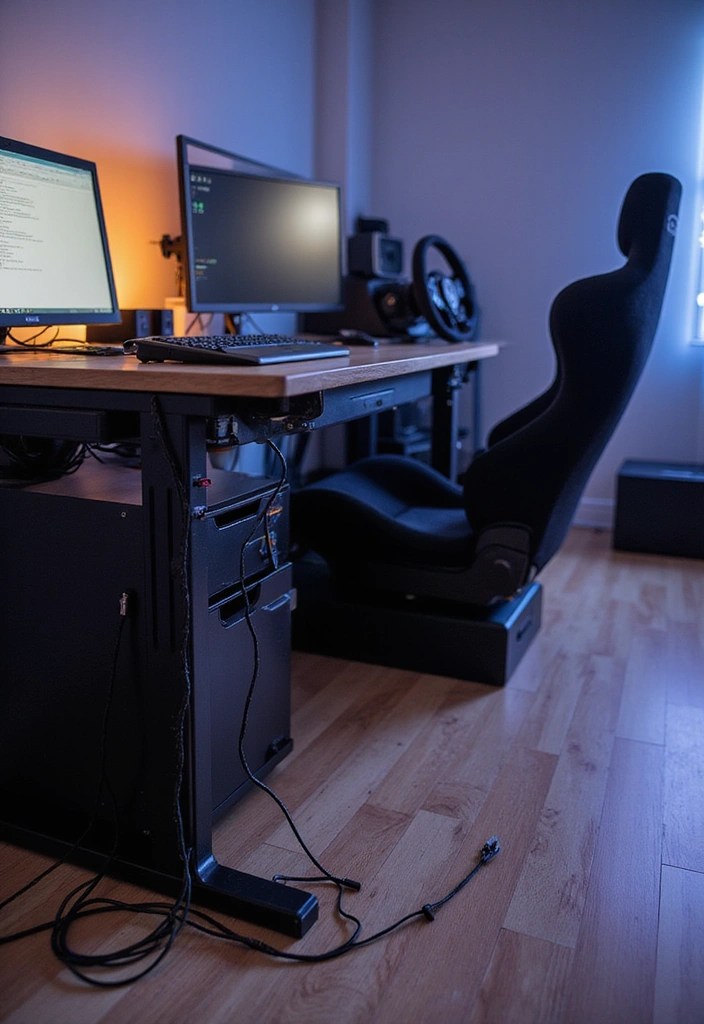 How to Incorporate a Racing Sim Rig into Your Gaming Room - Cable Management Solutions